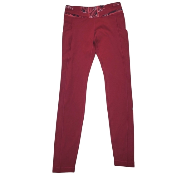 Lululemon Speed II Deepest Cranberry ankle length womens leggings size 6 - Picture 1 of 11